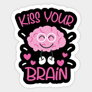 Education Kiss Your Brain Teacher Sticker